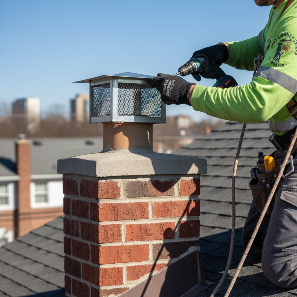 Boston Chimney Cap Installation